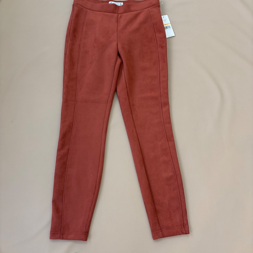 Nanette Lepore Spice Faux Suede Stitch Detail Leggings Pants‎ Women's Size S